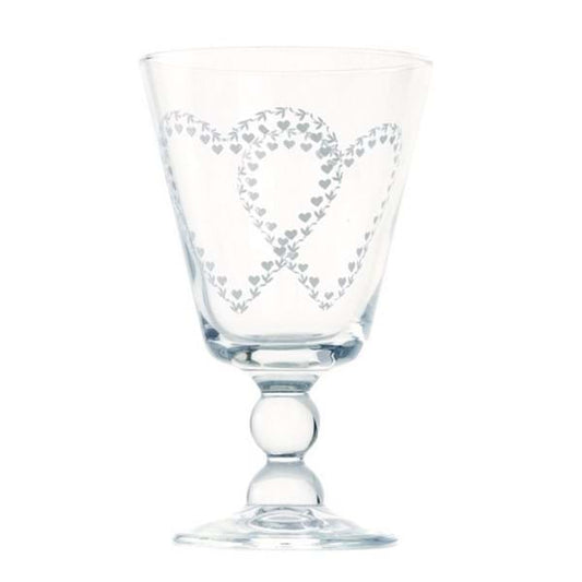 SET OF 6 GLASSES WITH HEART DECORATION