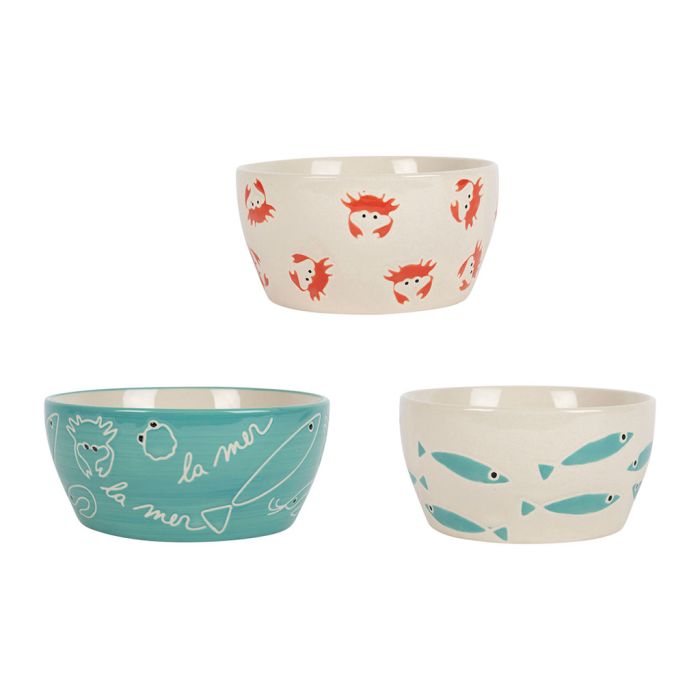 SET OF 3 BOWLS - THE SEA