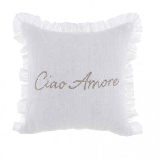 CUSHION WITH FRILL "CIAO AMORE"