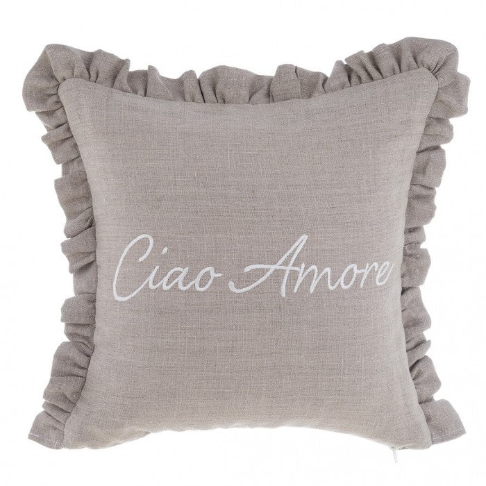 CUSHION WITH FRILL "CIAO AMORE"