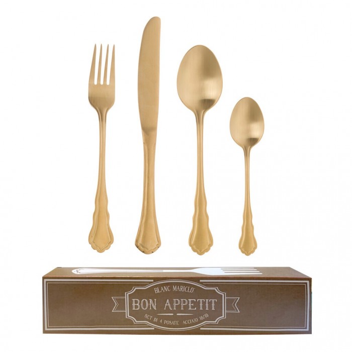 CUTLERY SET GOLD CHROMED