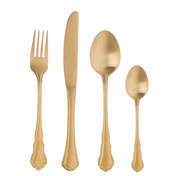 CUTLERY SET GOLD CHROMED