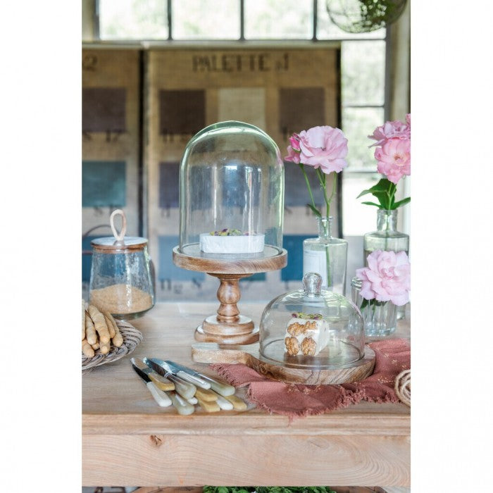 TRAY WITH GLASS BELL