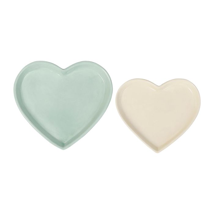 SET OF 2 HEART-SHAPED  TRAYS